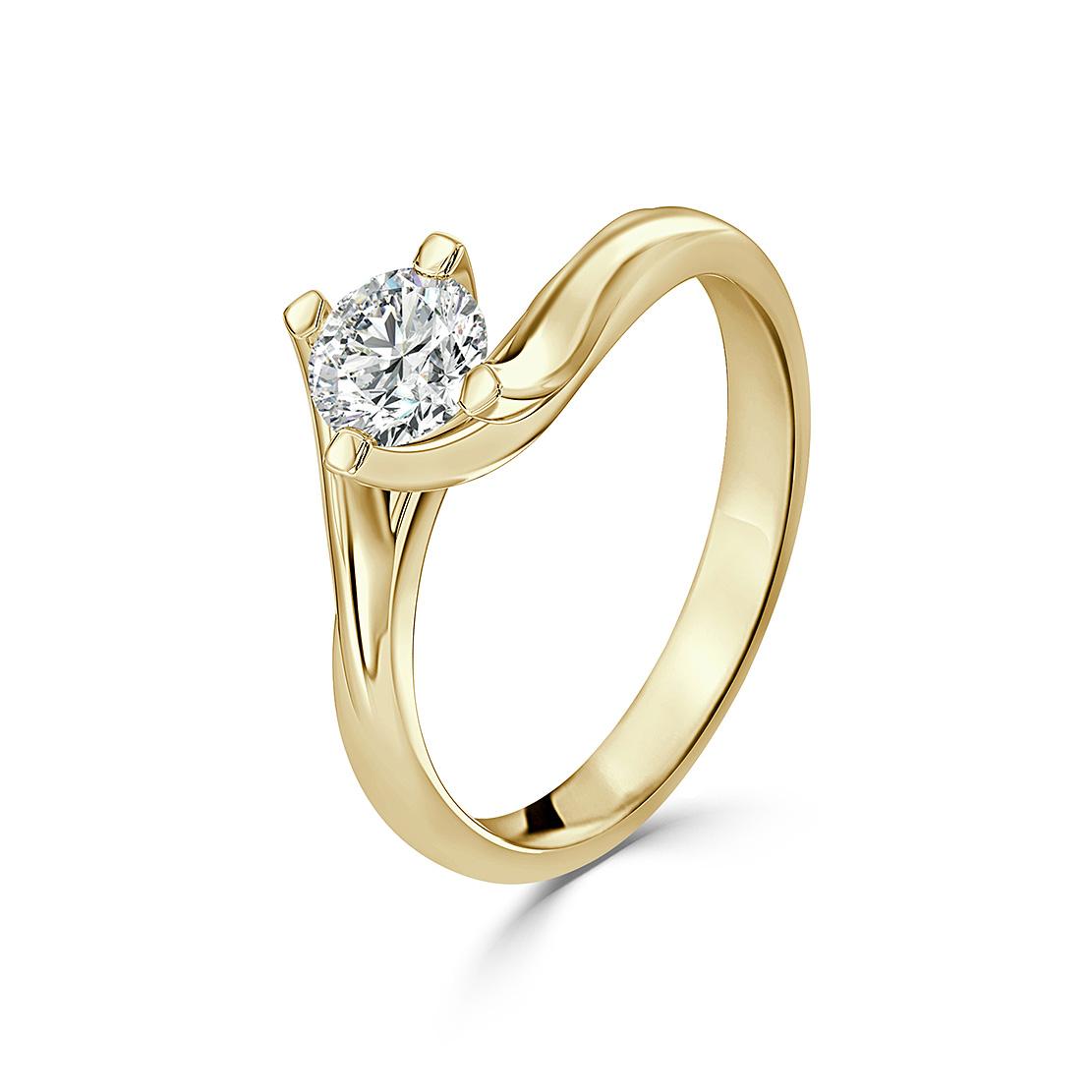 Diamantový zásnubný prsteň Victoria, žlté zlato
