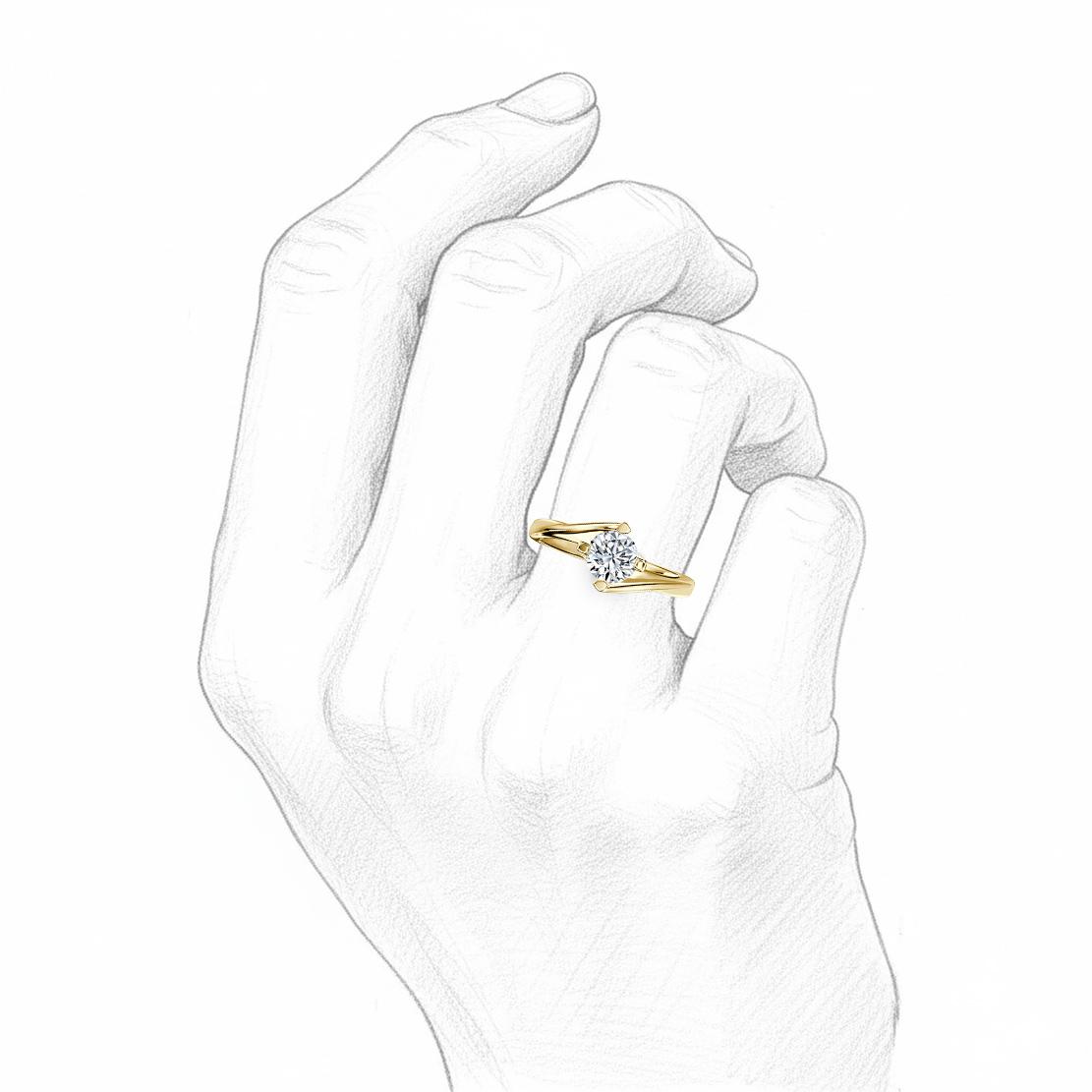 Diamantový zásnubný prsteň Victoria, žlté zlato