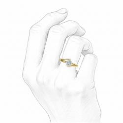 Diamantový zásnubný prsteň Victoria, žlté zlato