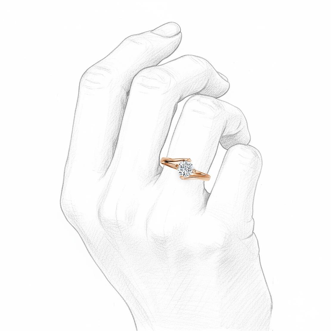 Diamantový zásnubný prsteň Victoria, ružové zlato