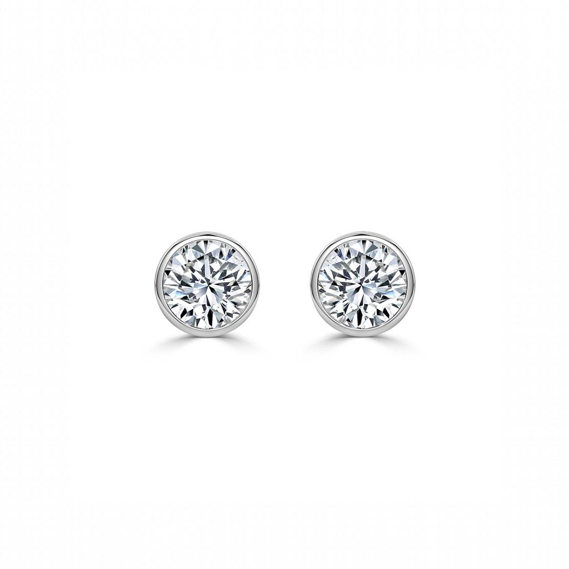 Diamantové náušnice Deseo, bílé zlato