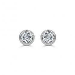 Diamantové náušnice Smooth, bílé zlato