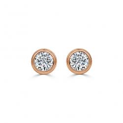 Diamantové náušnice Smooth, růžové zlato