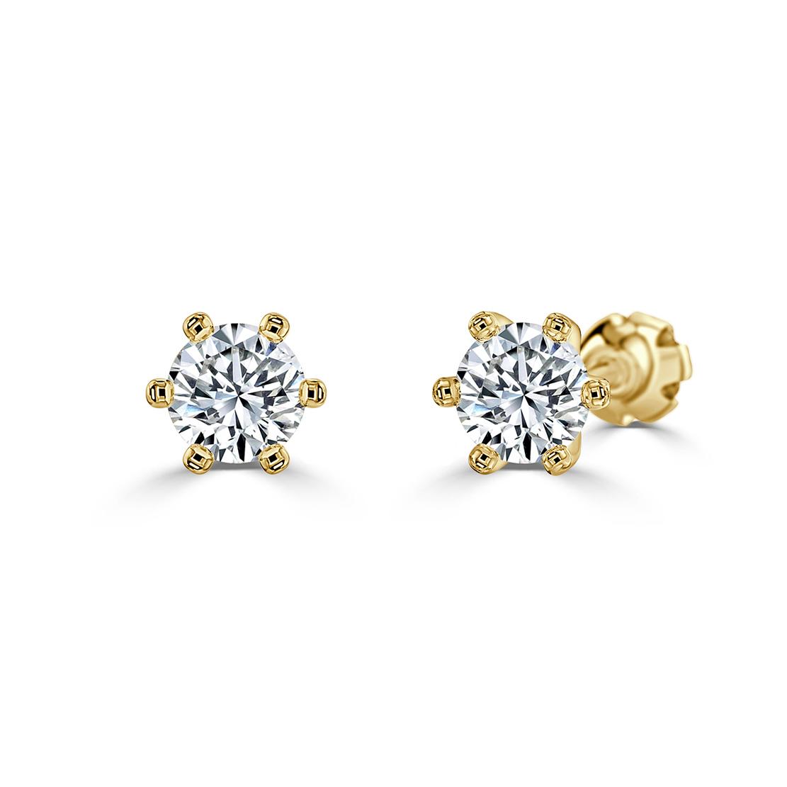 Diamantové náušnice Release, žluté zlato