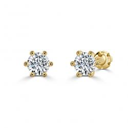 Diamantové náušnice Release, žluté zlato