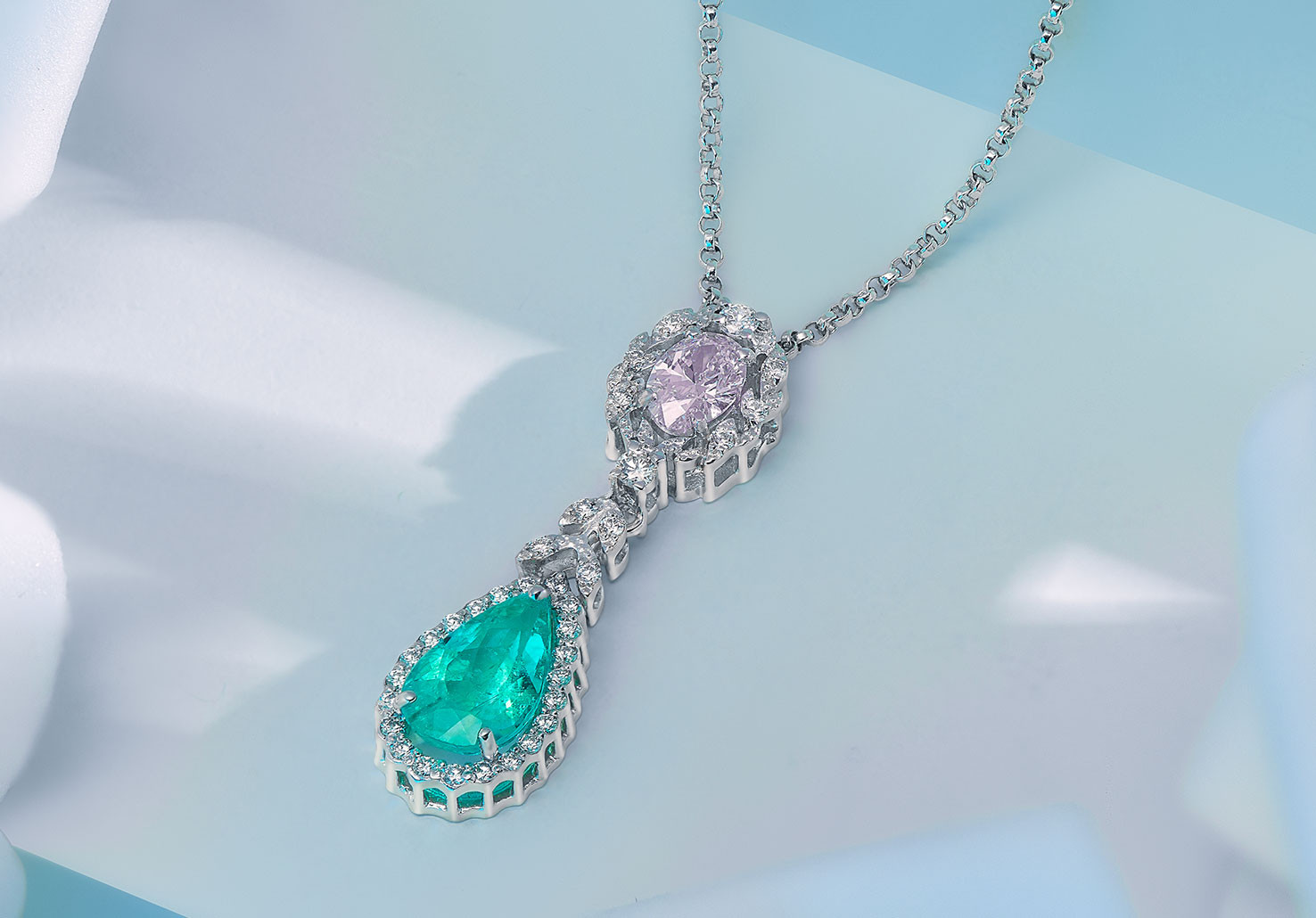 Mikuš Diamonds - Drahokamový náhrdelník  Seafoam