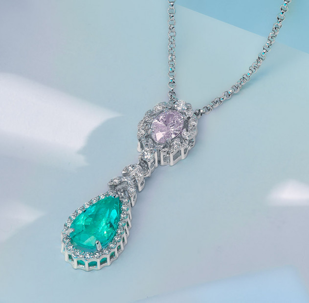 Mikuš Diamonds - Drahokamový náhrdelník  Seafoam