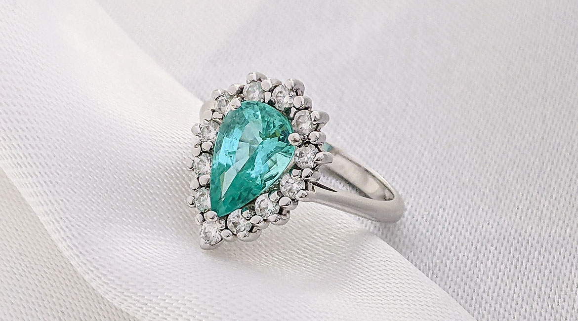 Prsten s turmalínem paraíba