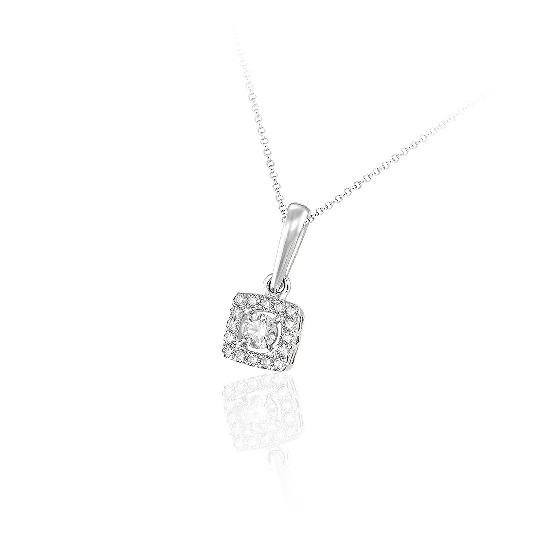 Diamantový prívesok Fragment, biele zlato