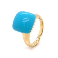Video - Tyrkysový prsteň Turquoise, žlté zlato