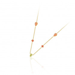 Drahokamový náhrdelník Tourmaline Garden II., žlté zlato