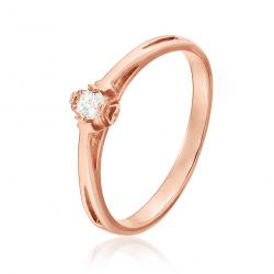 Diamantový zásnubný prsteň Glamor, ružové zlato