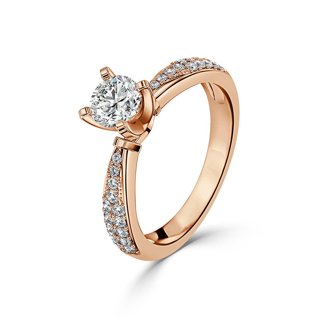 Diamantový zásnubný prsteň Chanel, ružové zlato
