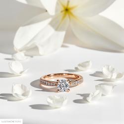 Diamantový zásnubný prsteň Chanel, ružové zlato