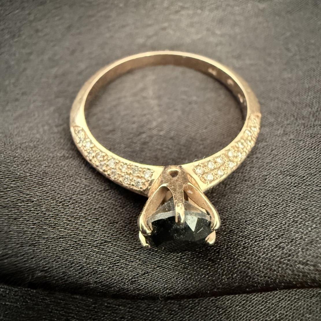 Prsteň Tilly , čierny diamant, ružové zlato, veľkosť 54