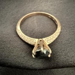 Prsteň Tilly , čierny diamant, ružové zlato, veľkosť 54