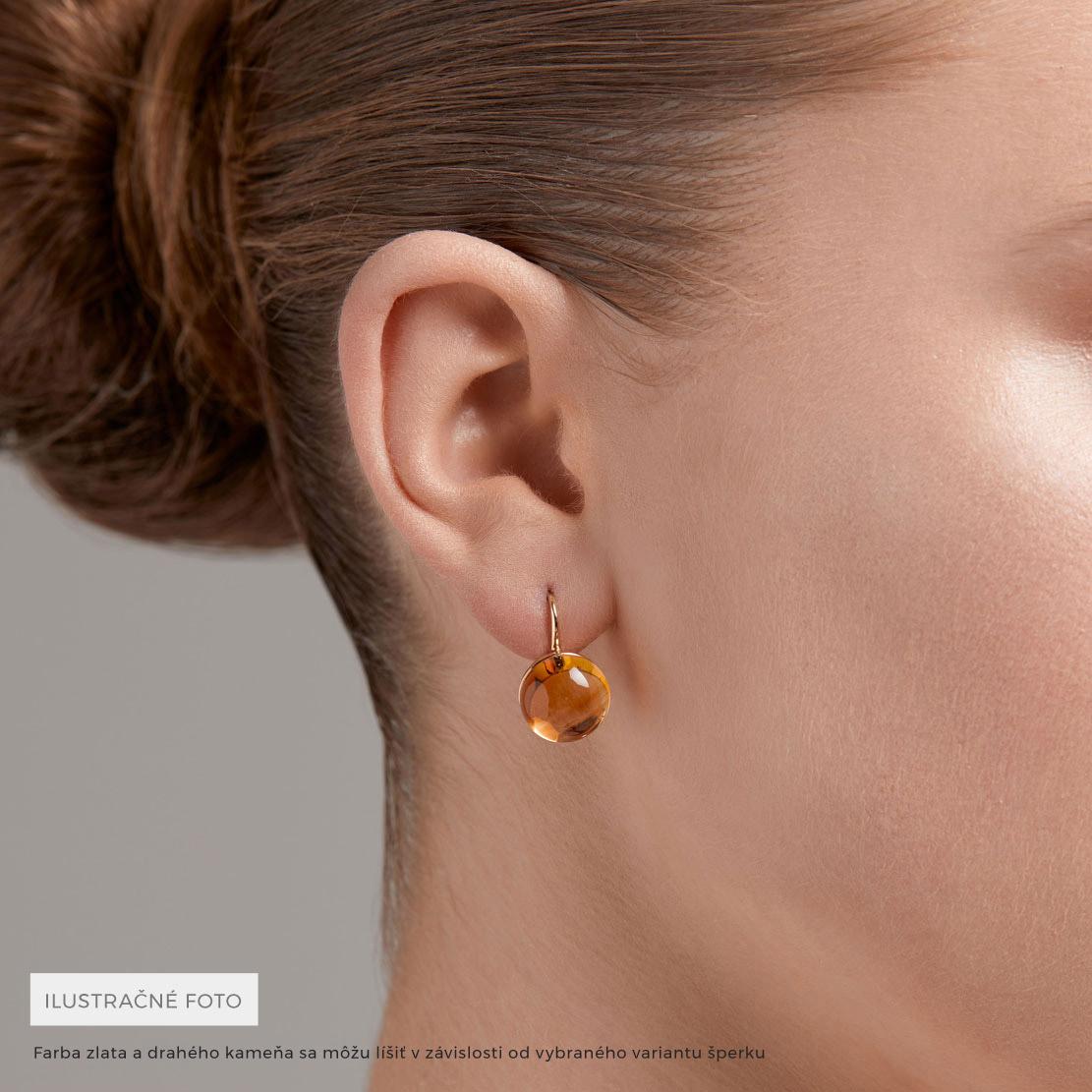 Praziolitové náušnice Sunset, ružové zlato