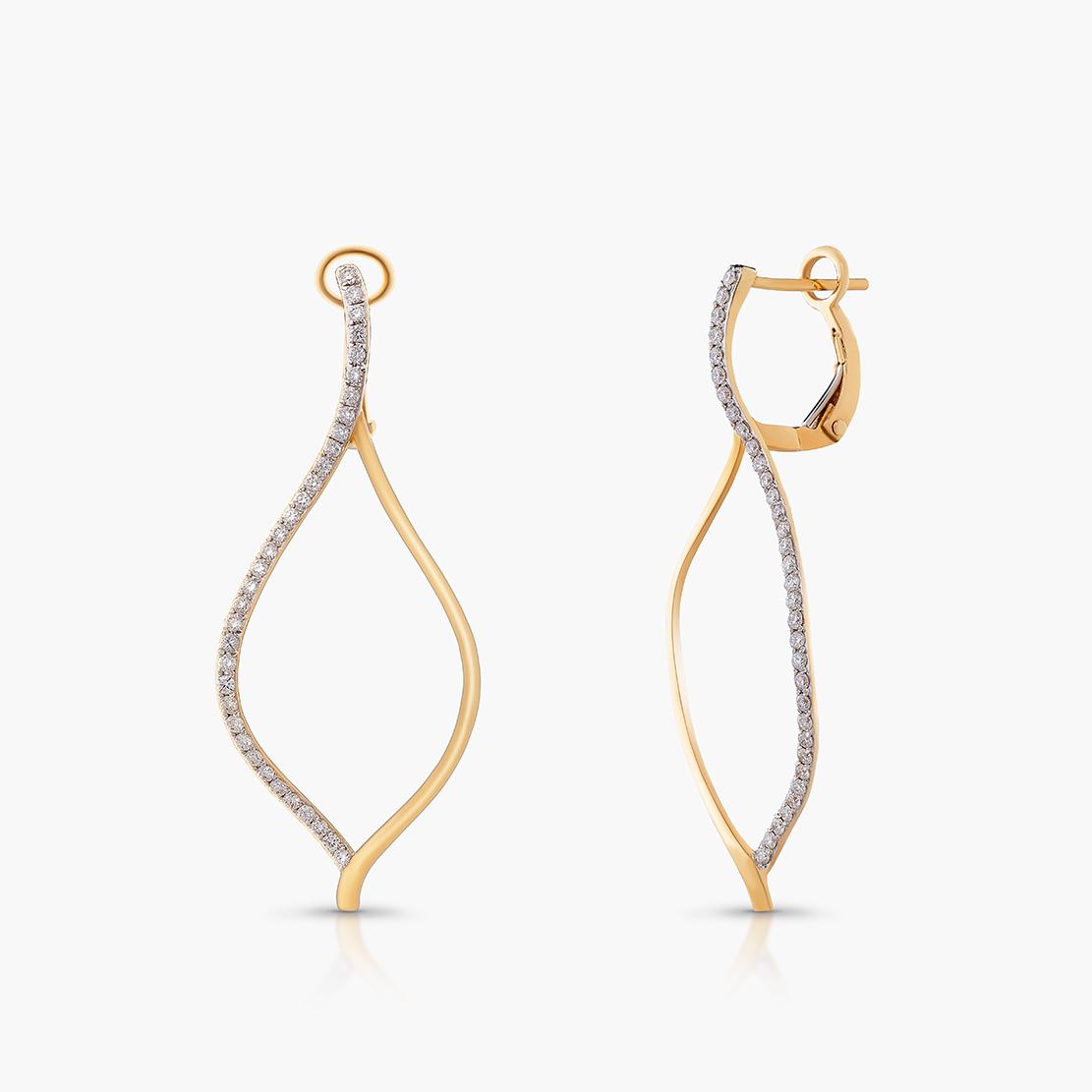Diamantové náušnice Astral, žluté zlato