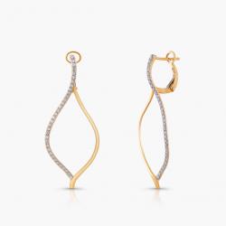 Diamantové náušnice Astral, žluté zlato