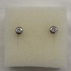 Zlaté náušnice s 2ks diamantu