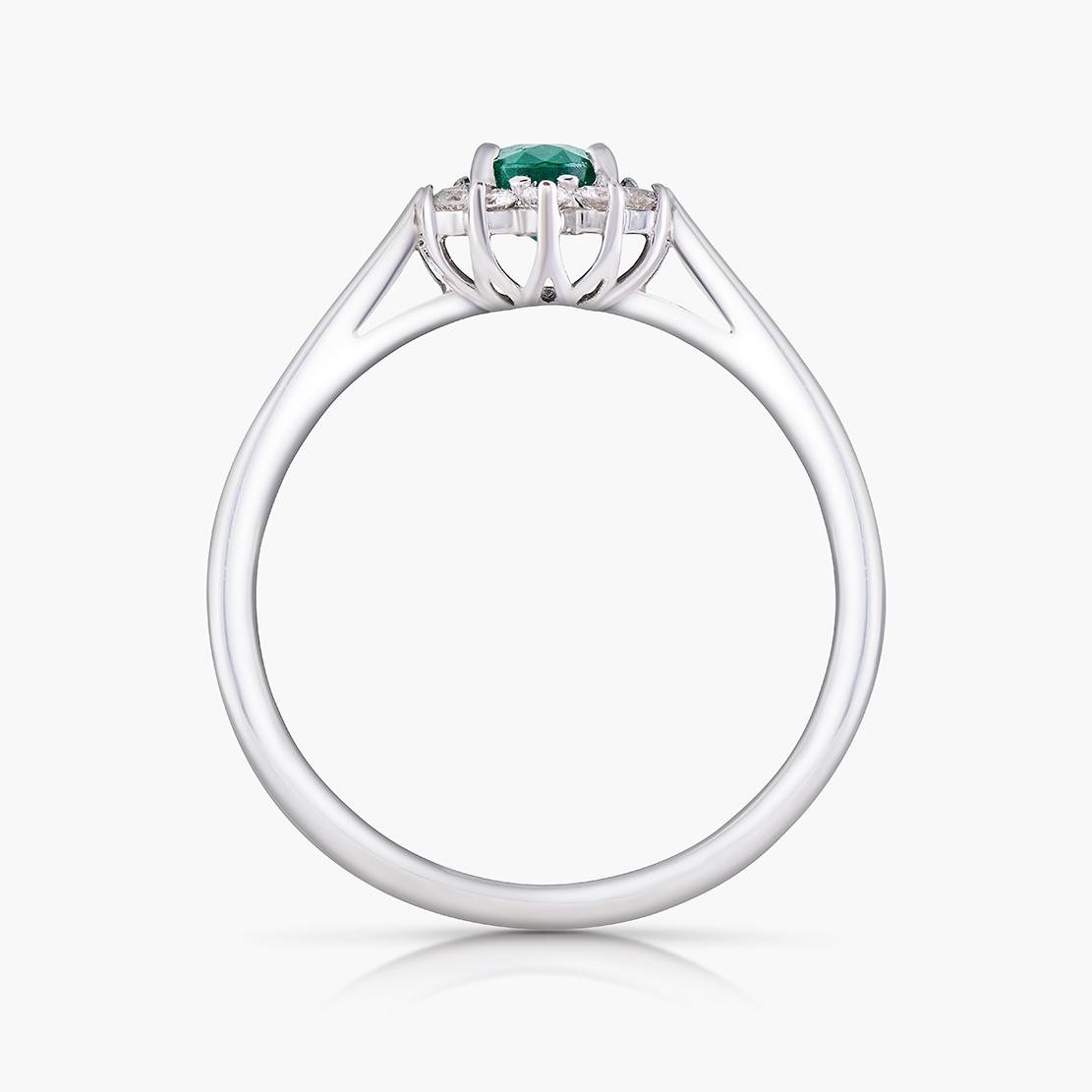 Smaragdový prsten Famulus II., bílé zlato