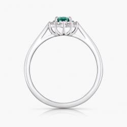 Smaragdový prsten Famulus II., bílé zlato