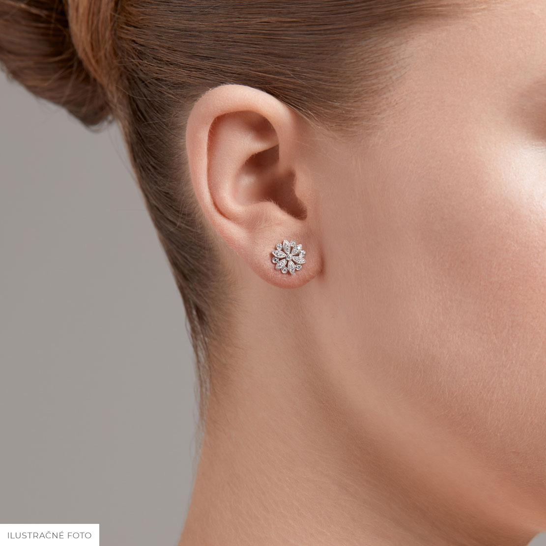 Diamantové náušnice Meaning, žluté zlato