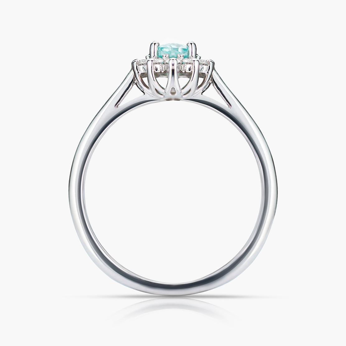 Paraibový prsten Famulus Paraíba Light, bílé zlato