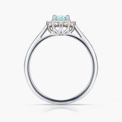 Paraibový prsten Famulus Paraíba Light, bílé zlato