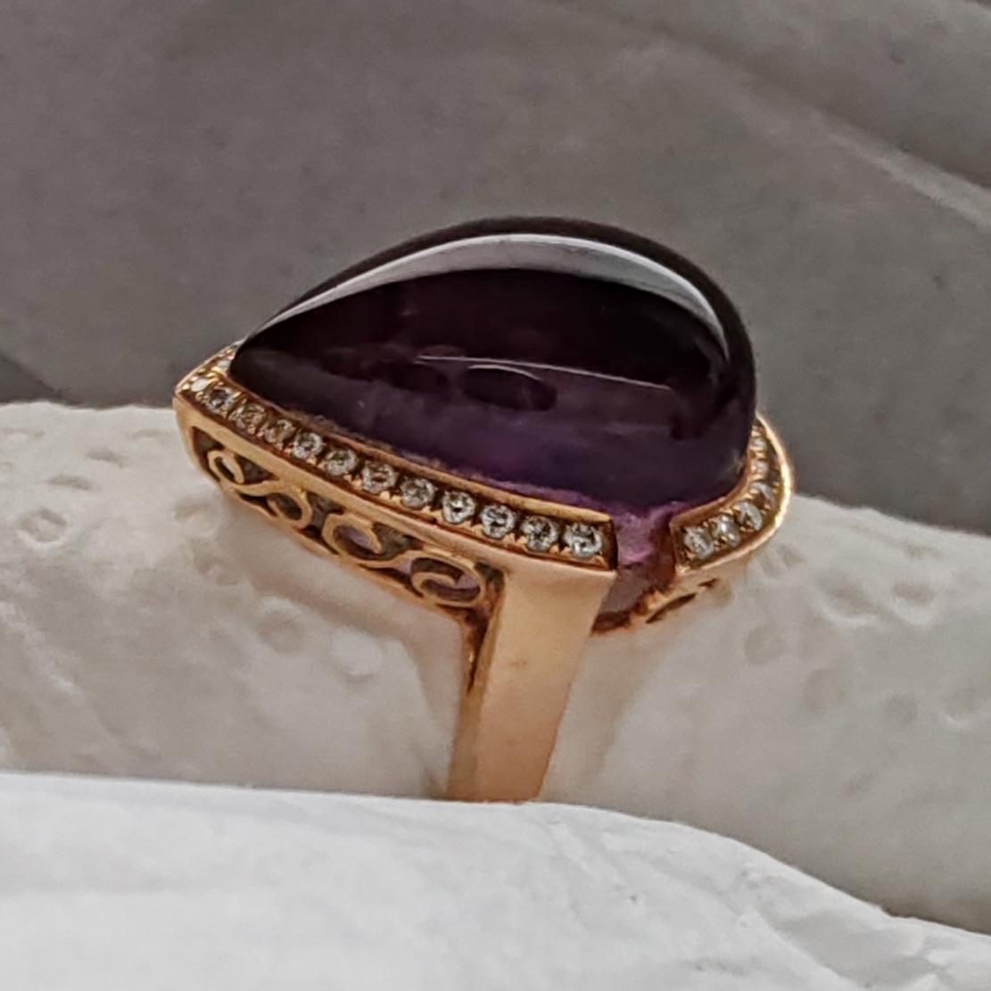 Prsteň Blue tear s ametystom