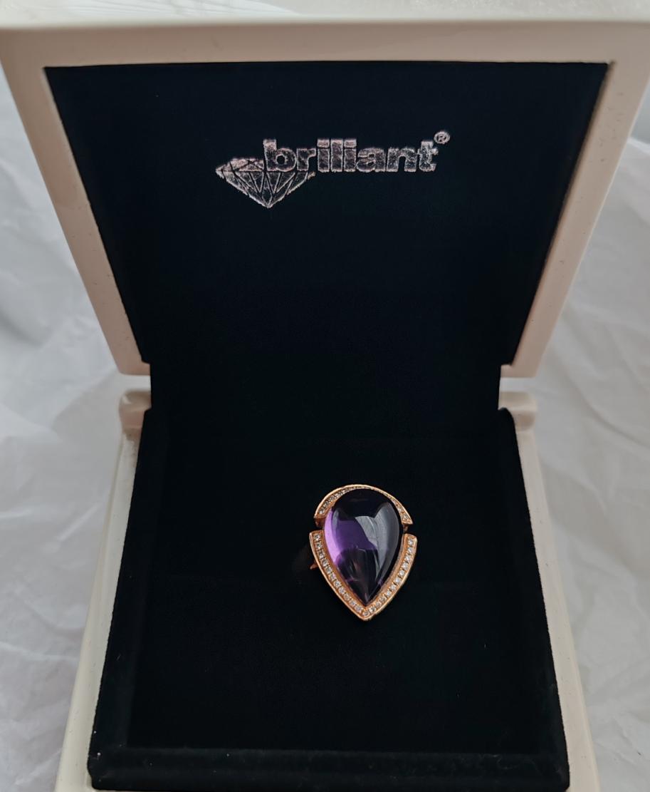 Prsteň Blue tear s ametystom