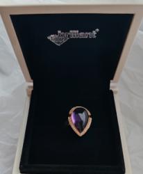 Prsteň Blue tear s ametystom