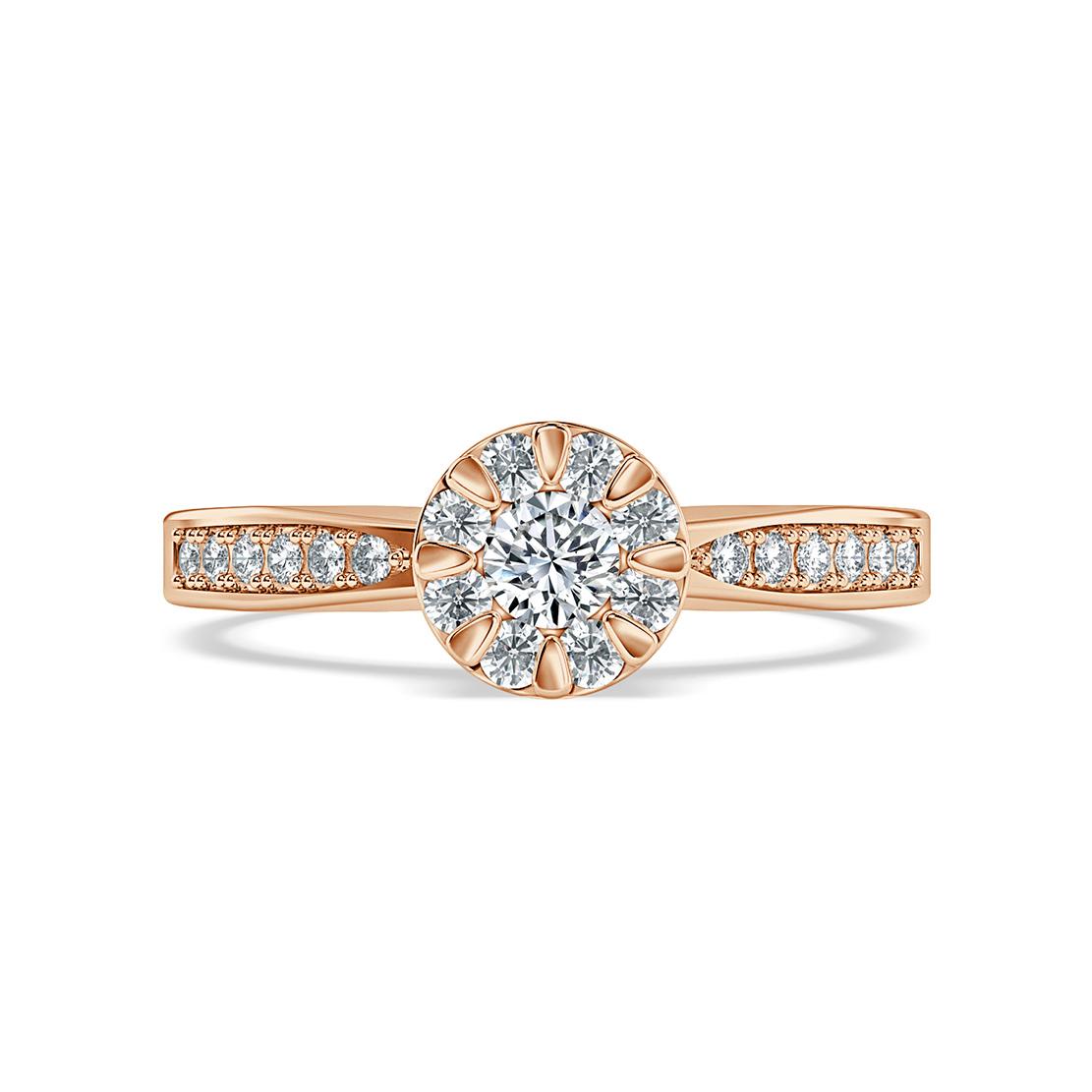 Diamantový zásnubní prsten Lyndsy, růžové zlato