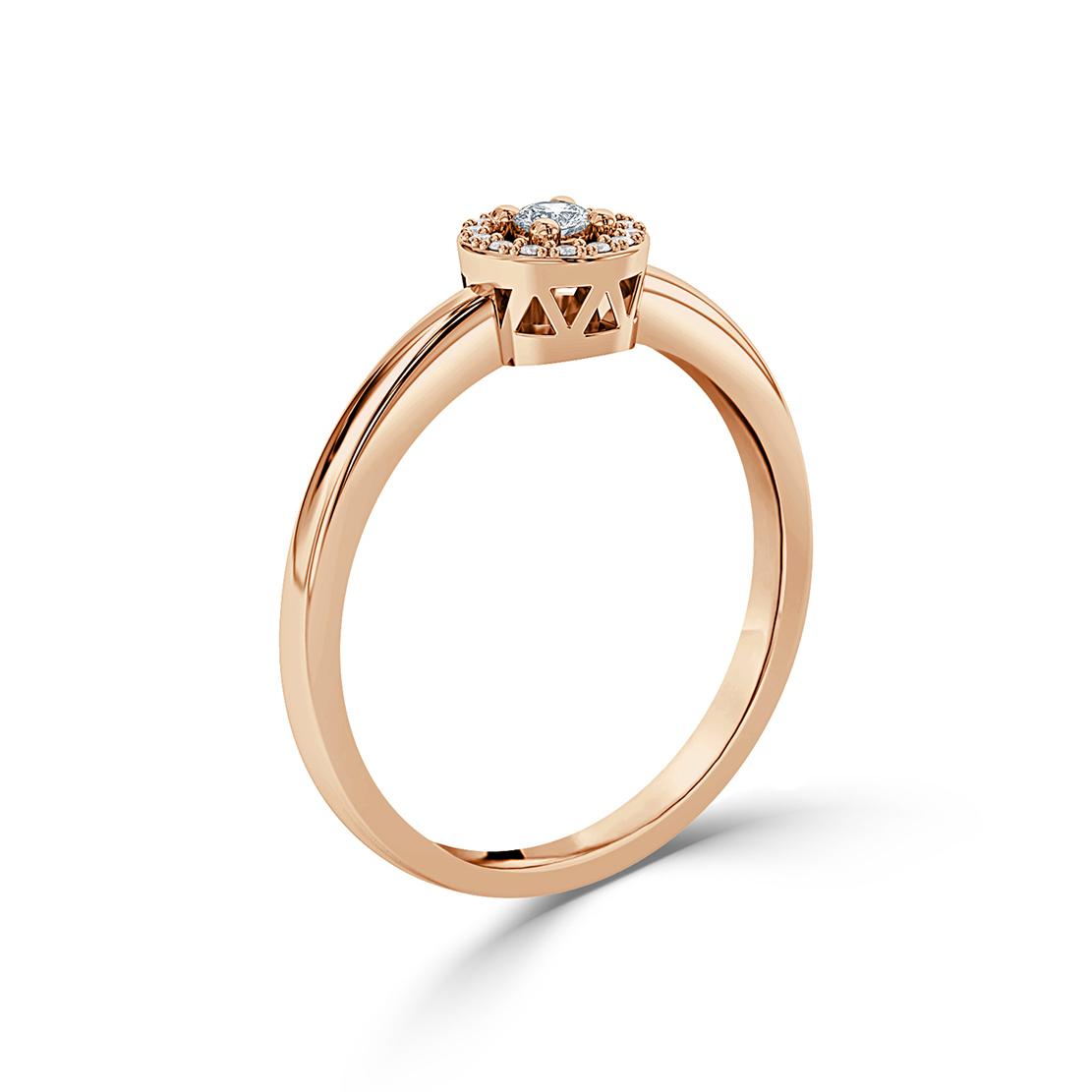 Diamantový zásnubný prsteň Moon, ružové zlato