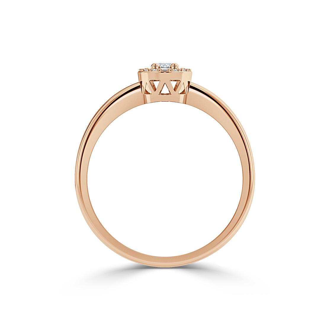 Diamantový zásnubný prsteň Moon, ružové zlato