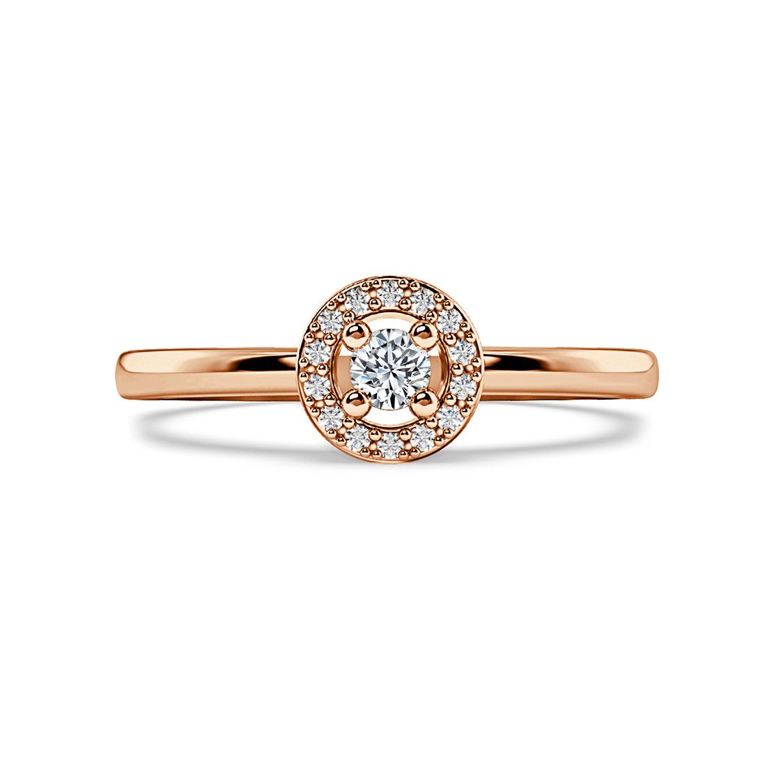 Diamantový zásnubný prsteň Moon, ružové zlato