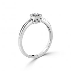 Diamantový zásnubní prsten Moon, bílé zlato