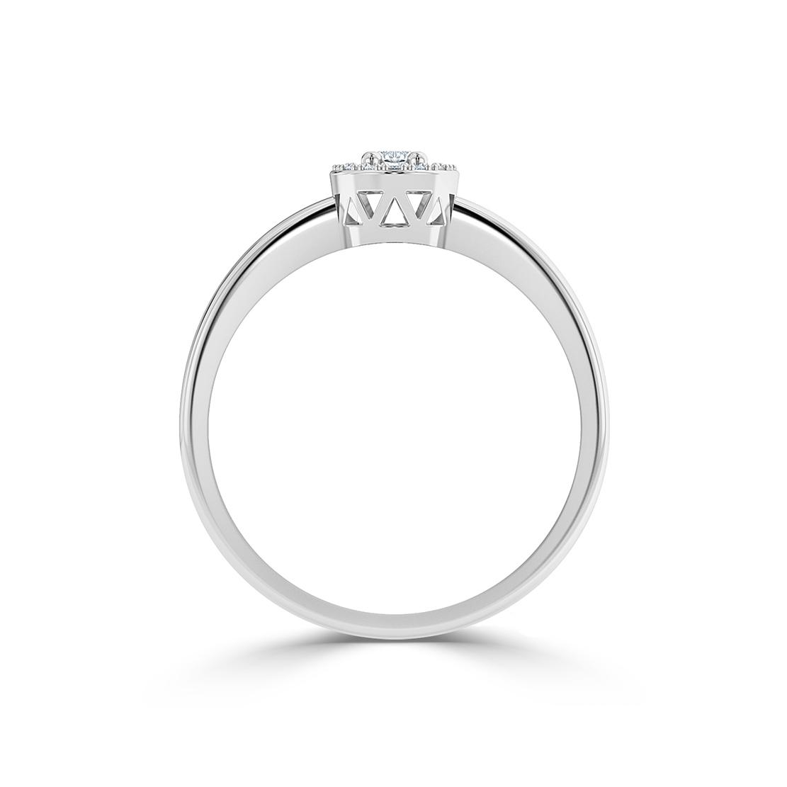 Diamantový zásnubní prsten Moon, bílé zlato