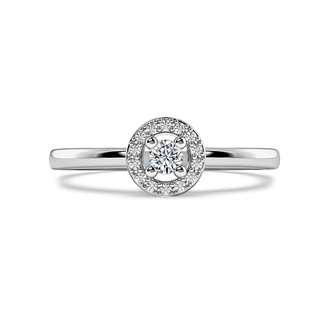 Diamantový zásnubní prsten Moon, bílé zlato