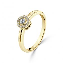 Diamantový zásnubný prsteň Moon, žlté zlato