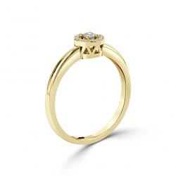 Diamantový zásnubný prsteň Moon, žlté zlato