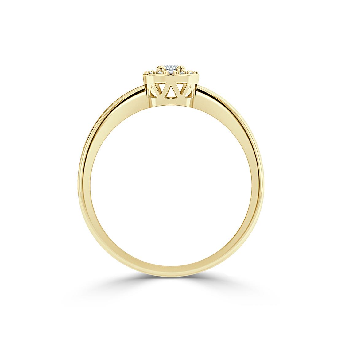 Diamantový zásnubný prsteň Moon, žlté zlato