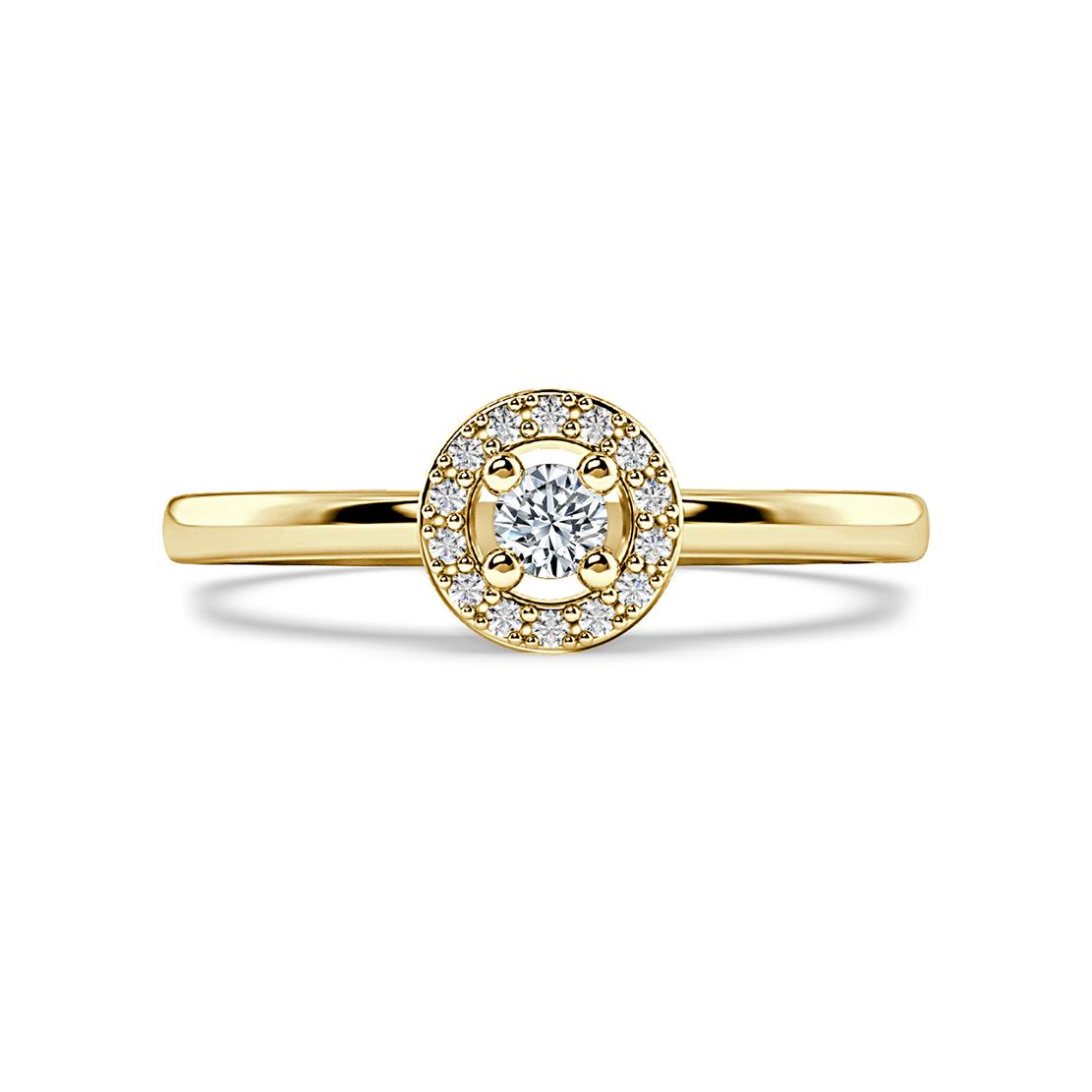 Diamantový zásnubný prsteň Moon, žlté zlato
