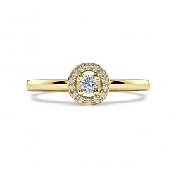 Diamantový zásnubný prsteň Moon, žlté zlato