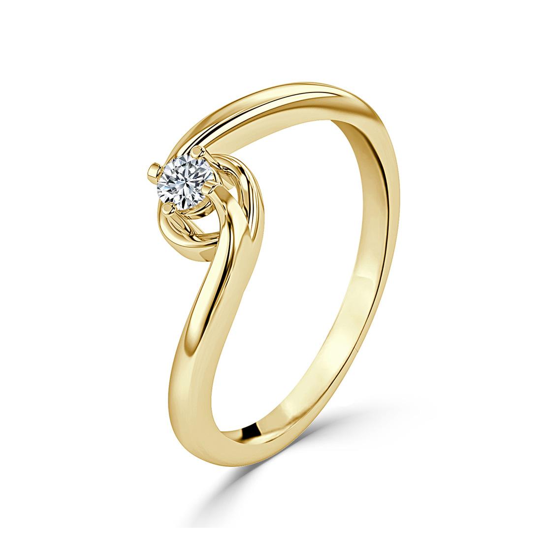 Diamantový zásnubní prsten Faye, žluté zlato