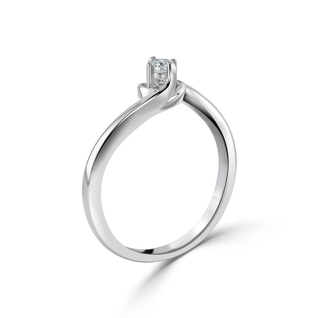Diamantový zásnubní prsten Faye, bílé zlato