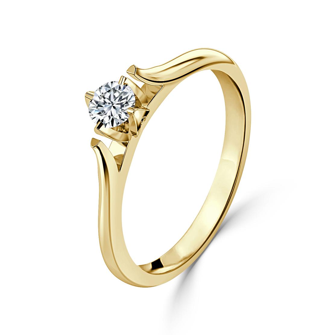 Diamantový zásnubní prsten Lurencia, žluté zlato