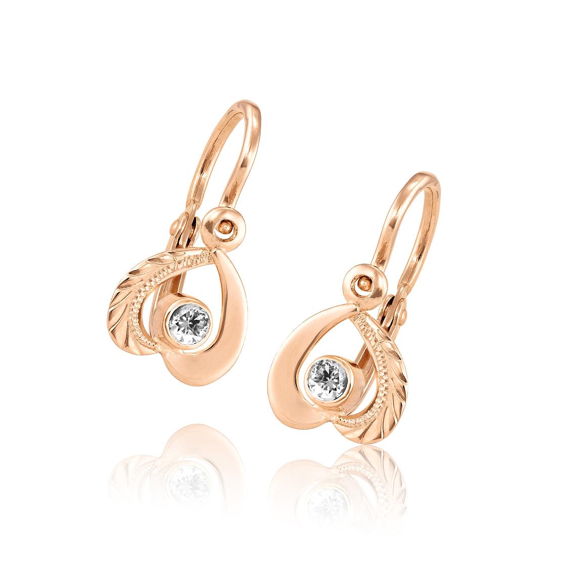 Diamantové náušnice Jahůdky, růžové zlato
