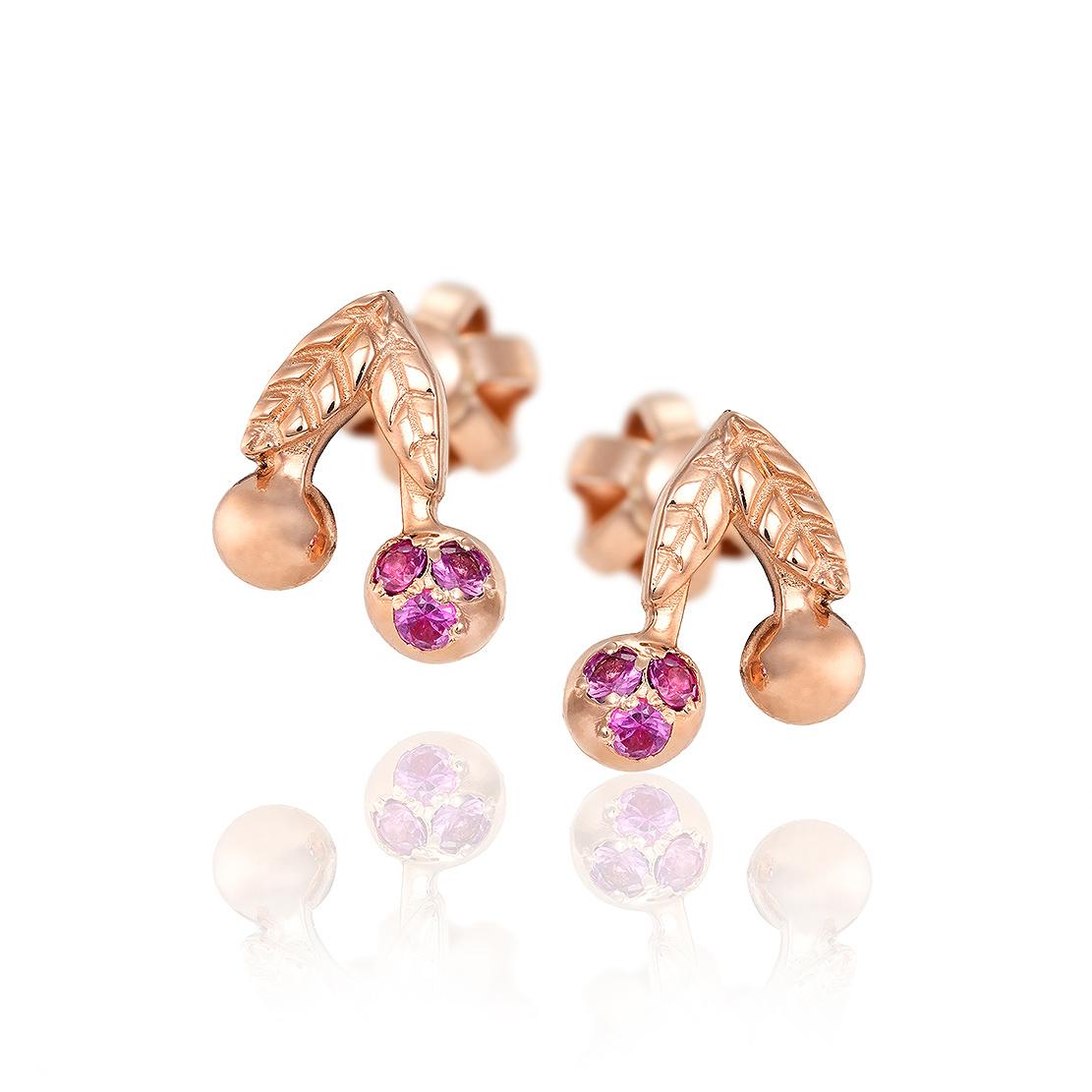 Safírové náušnice Amarelle, růžové zlato