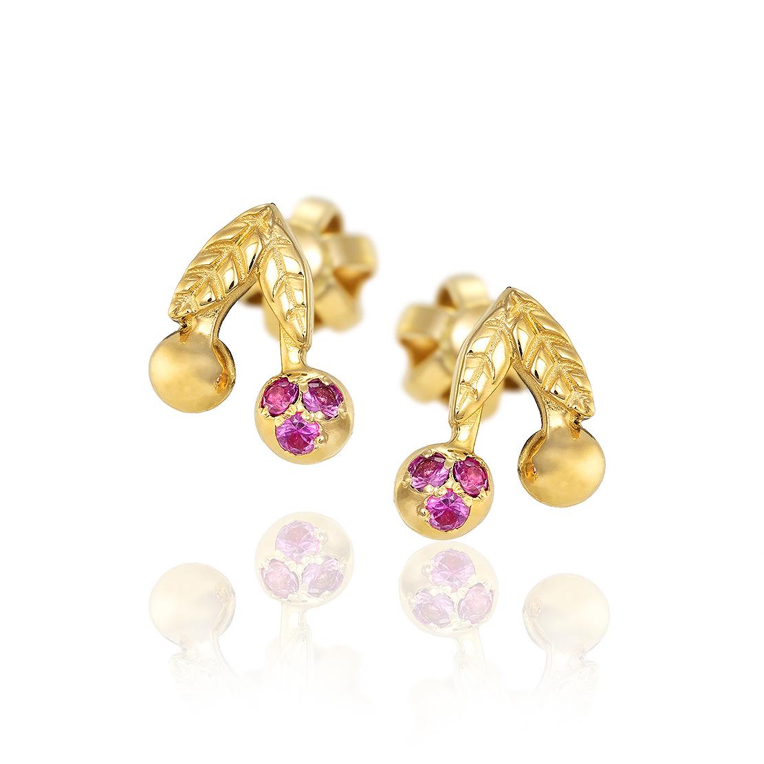 Safírové náušnice Evening Sun, žluté zlato